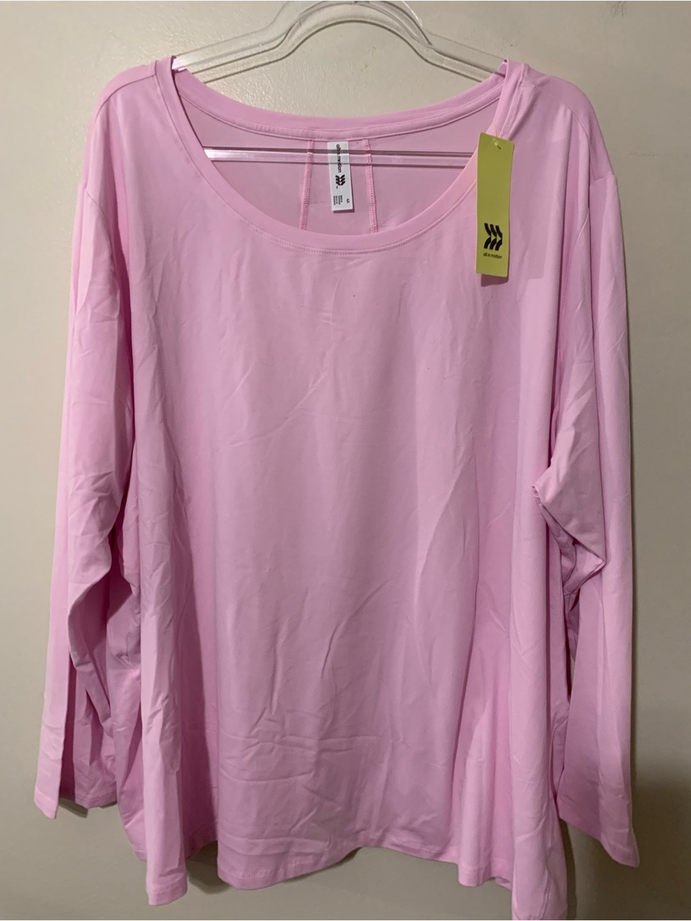 all in motion Pink Relaxed Scoop-Neck Long Sleeve Tee